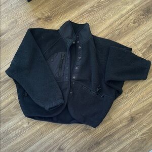Free People Movement Hit The Slopes Black Fleece Jacket